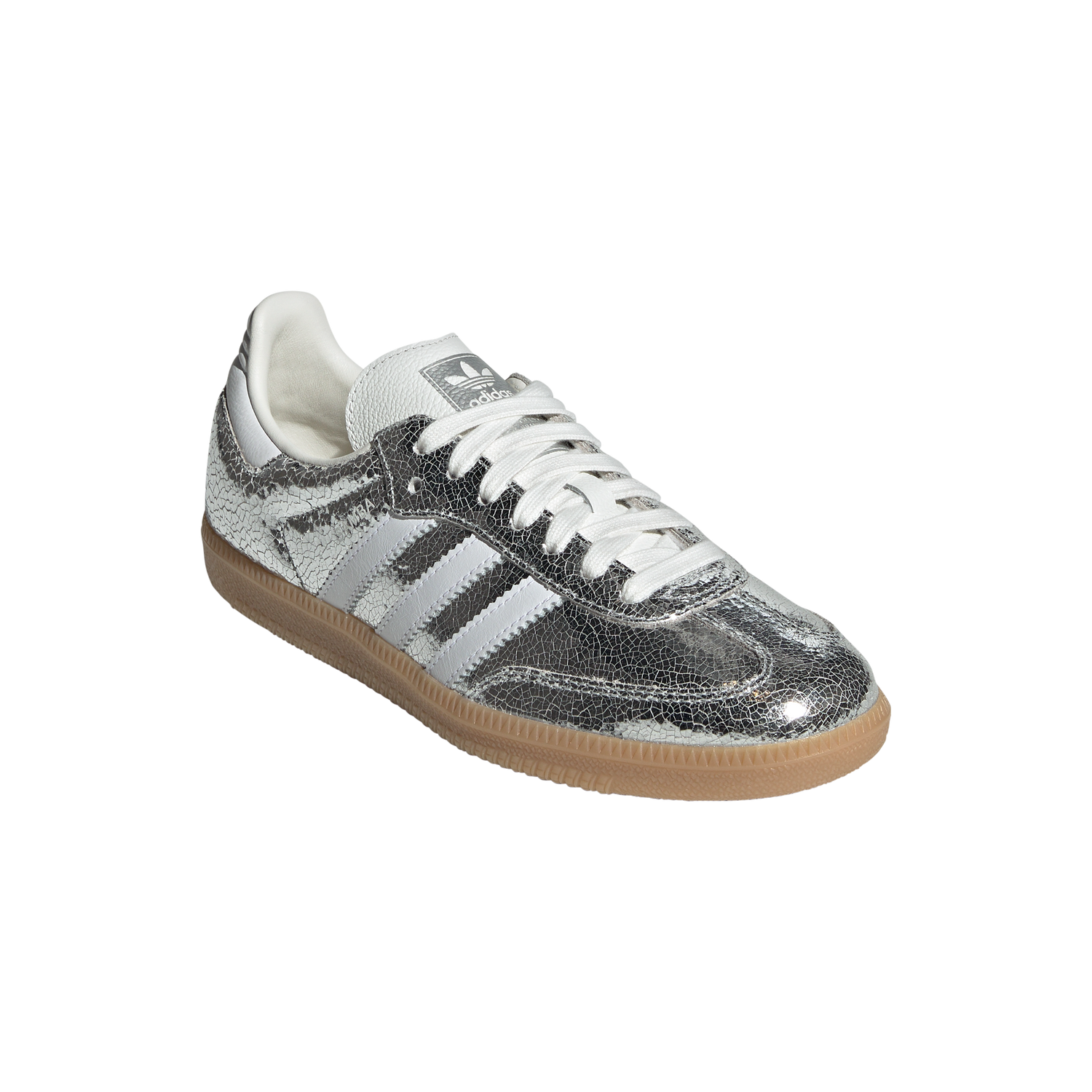 Adidas Samba OG Silver Metallic Cracked Leather
