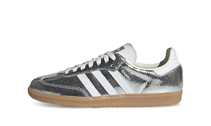 Adidas Samba OG Silver Metallic Cracked Leather